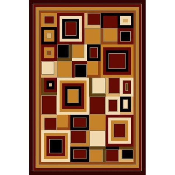 A Cd 8x10  Gallery Machine Carved Area Rug - Black  Berber & Burgundy g-263